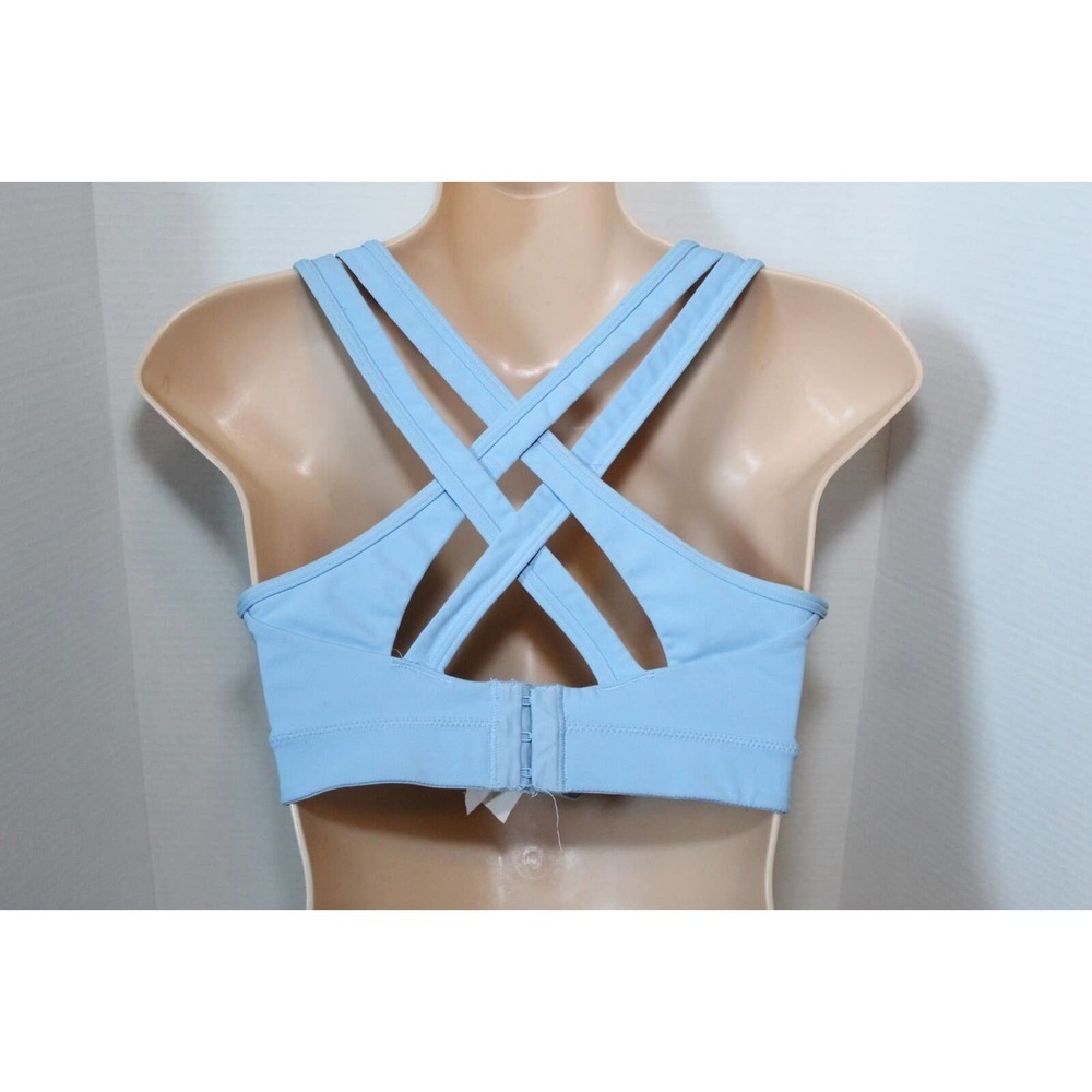 ✨2/$20 Yvette Power Cross Back Padded Sports Bra Light Blue Size Medium 6 H14336 - Picture 12 of 16